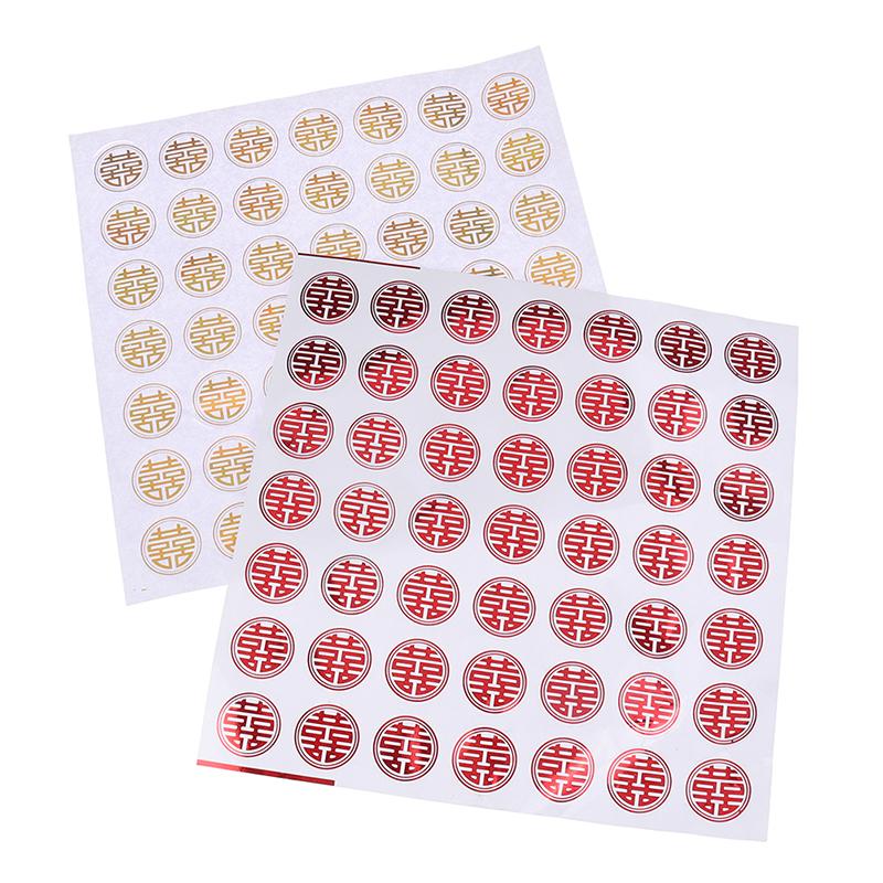 

49Pcs/sheet Hot Chinese Xi Sticker Wedding Bedside Decor Personalized Gift Seal Decoration Labels Card Envelope Seals Stationery