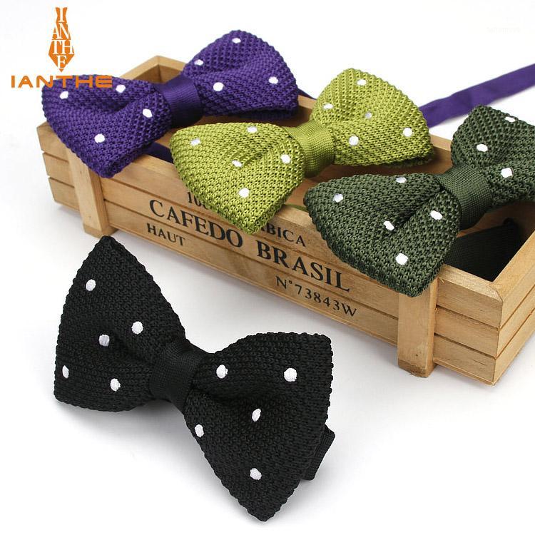 

Knitted Mens Bow Tie Men Leisure Polka Dots Bilayer Bow Ties for Men Wedding Party Classic Wedding Burgundy Burtterfly Bowtie1