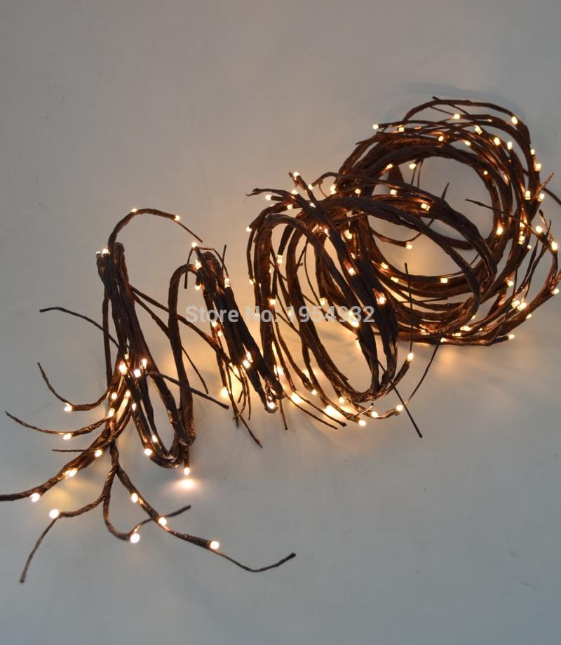 

Soft Willow Twig Garland 12Ft Bendable Branch 160 PCs LED Warm White Color Electric Plug in Type with 24V Adaptor, 3m Lead wire, Warm white led