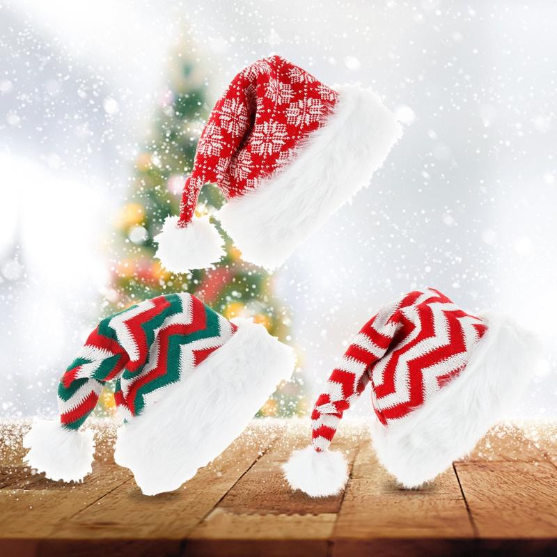 

Soft Christmas Hat Party Santa Claus Hats Cap Christmas Decorations New Year Decorations For Home Gift Holiday Party Supplies