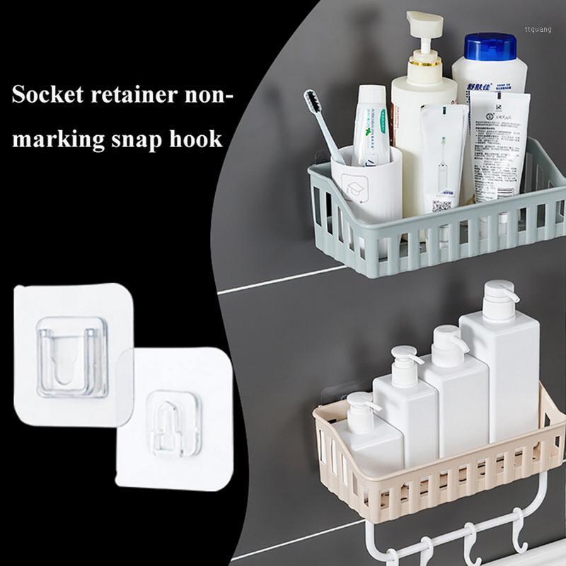 

1 Pair Double Sided Wall Adhesive Hook Paste Plug Socket Holder Cable Storage Plug Fixing Organize Seamles Waterproof Reusable1