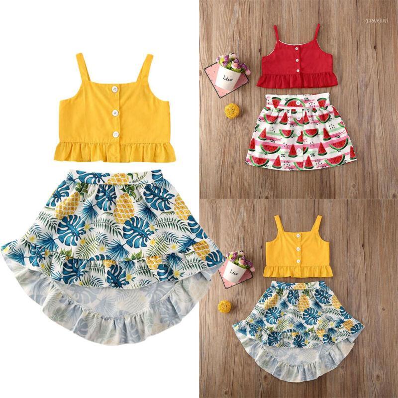 

Pudcoco 2PCS Toddler Kids Baby Girls Summer Clothes Sling Tops+Skirt Dress Outfit Set1