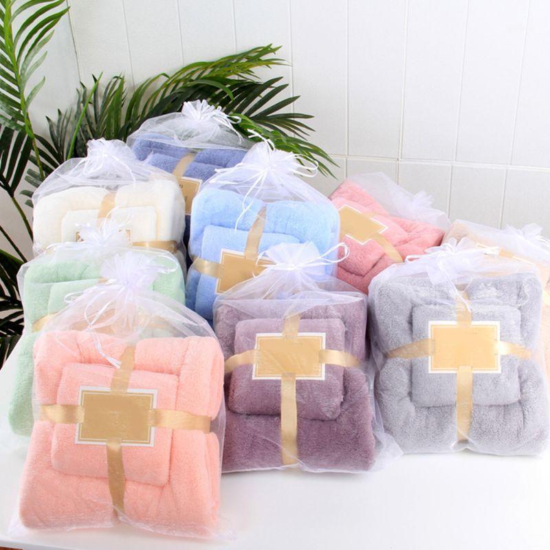 

2Pcs/Set Microfiber Coral Velvet Towel Wraps Set Candy Color Absorbent Blanket H7EA1, Green