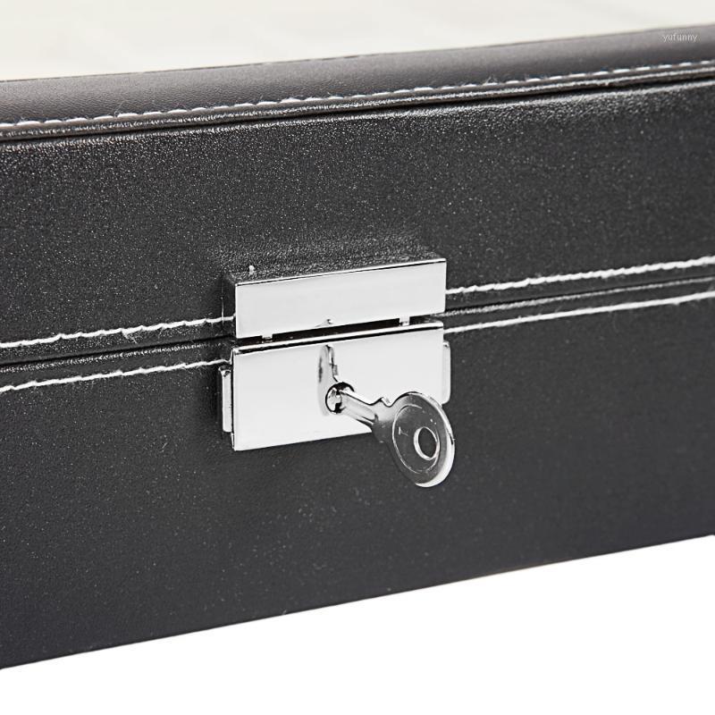 

24 Compartments Top-level Opening Style Leather Watch Collection Box Black1, Black
