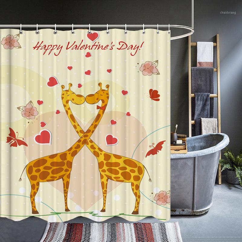 

Cartoon lovely Animal Childs Bath Curtain Waterproof Bathroom Shower Curtains With Hooks High Quality Decorative Washable Cloth1