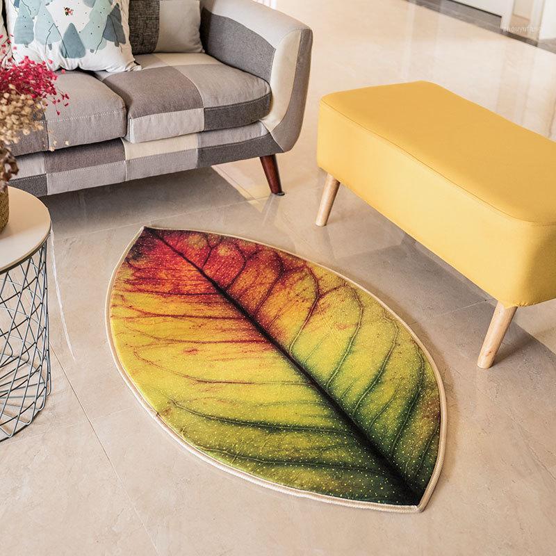 

Carpets 3D Creative Leaves Carpet Children Bedroom Rugs Floor Mats Bathroom Living Room Baby Play Rug Hallway Parlor Bedside Soft
