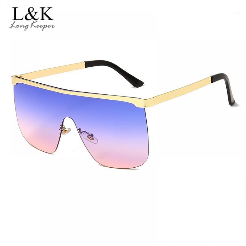 

Sunglasses Oversized Women Designer Square Sun Glasses Female Rimless One-Piece Flat Top Men Eyewear UV400 Shades1