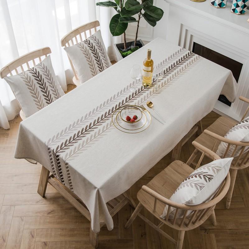 

Colorful Leaves Embroidered Table Cloth/Throw Pillow Cover Table Top Cover For Kitchen Dining Room Washable Decorative, 45x45cm as pic