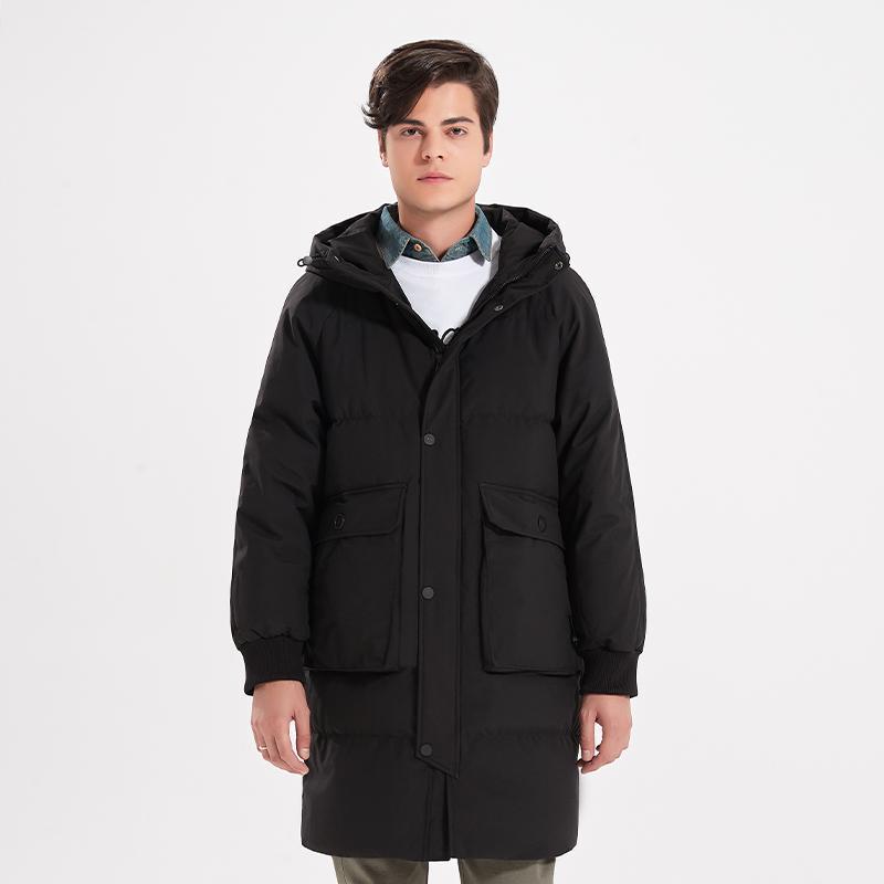 

Mens Down Coat Heat Insulated Winter Jacket Wind Resistant1, Black