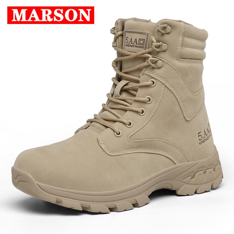 

2020 New Autumn Winter Boots Outdoor Male Hiking Boots Men Special Force Desert Tactical Combat Ankle Work, Black
