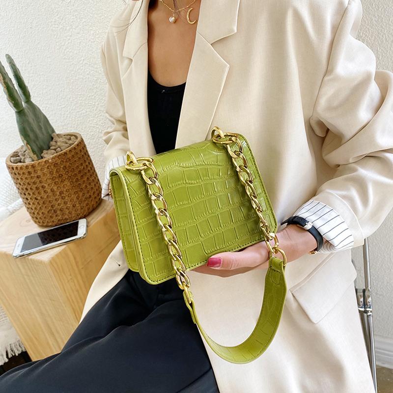 

Female Crossbody Bags Fashion Ladies Elegant Flap New PU Letter Chains Strap Purse Women's Handbags Casual Shoulder Bags X36H, Black