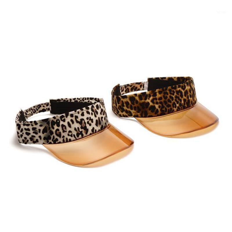 

Women Summer Leopard Print Wide Curved Brim Sun Visor Hat Hip Hop Empty Top Outdoor Beach Sunshade Anti-uv Peaked Cap For men1, Light leopard print