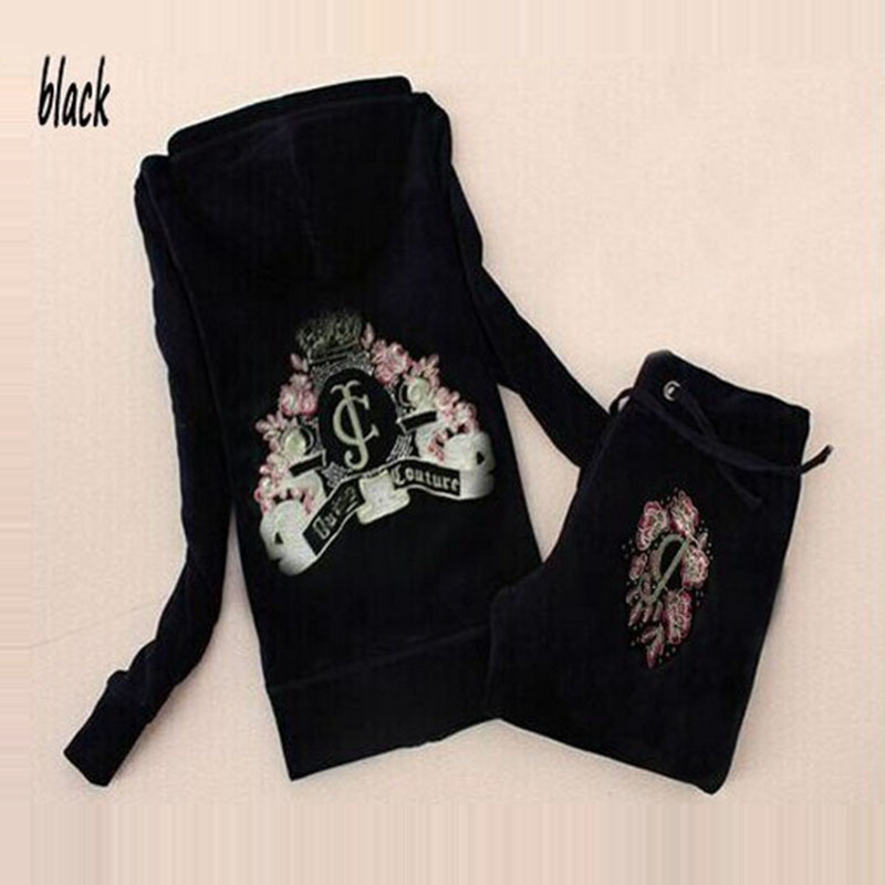 

Spring / Fall Women'S Brand Velvet Fabric Tracksuits Velour Suit WomenTrack Suit Hoodies And Pants Size S - XXXL Y200110, White