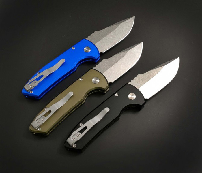 

Promotion SBR AUTO Tactical Folding Knife S35VN Stone Wash Drop Point Blade 6061-T6 Handle EDC Pocket Knives 3 Handle Colors