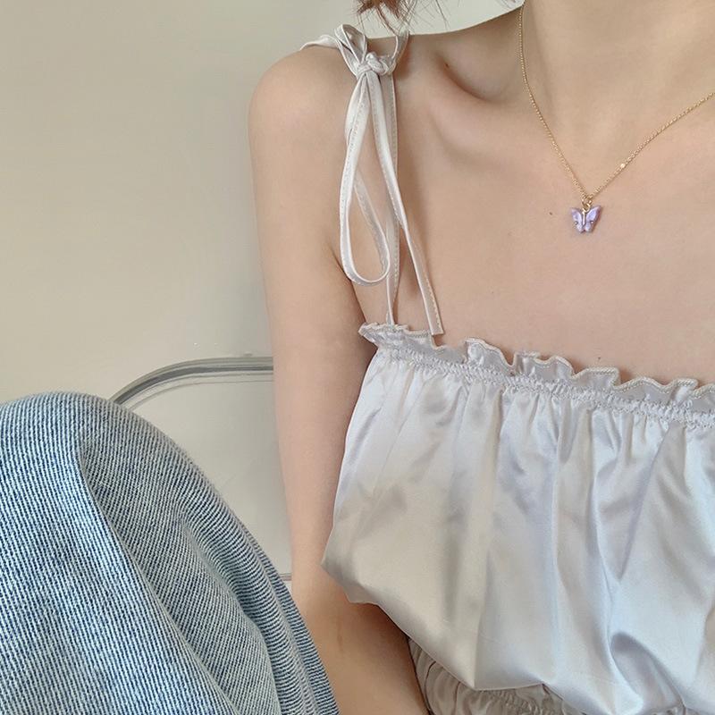 

Acrylic Butterfly Necklace Fashion Jewelry Gold Choker Necklace Women Bridesmaid Gifts