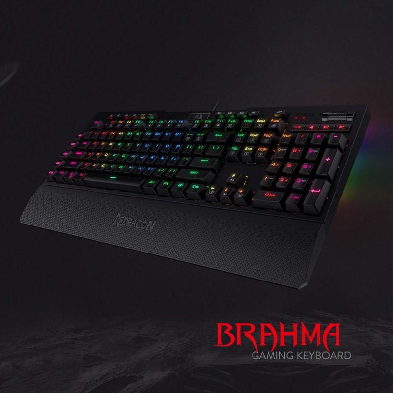 

Redragon K586 Brahma RGB mechanical game keyboard, blue switch, 10 dedicated macro keys, convenient media control and removable