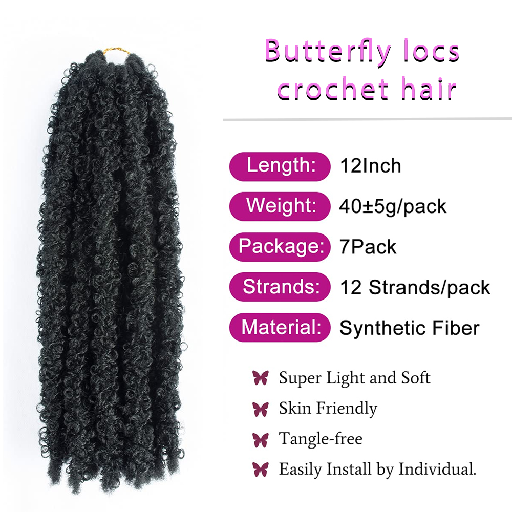 Costume Accessories Pre-looped Distressed Butterfly Locs Faux Locs Crochet Braid Hair Extension For Black Women Ombre Long Synthetic Braids-image-749078045