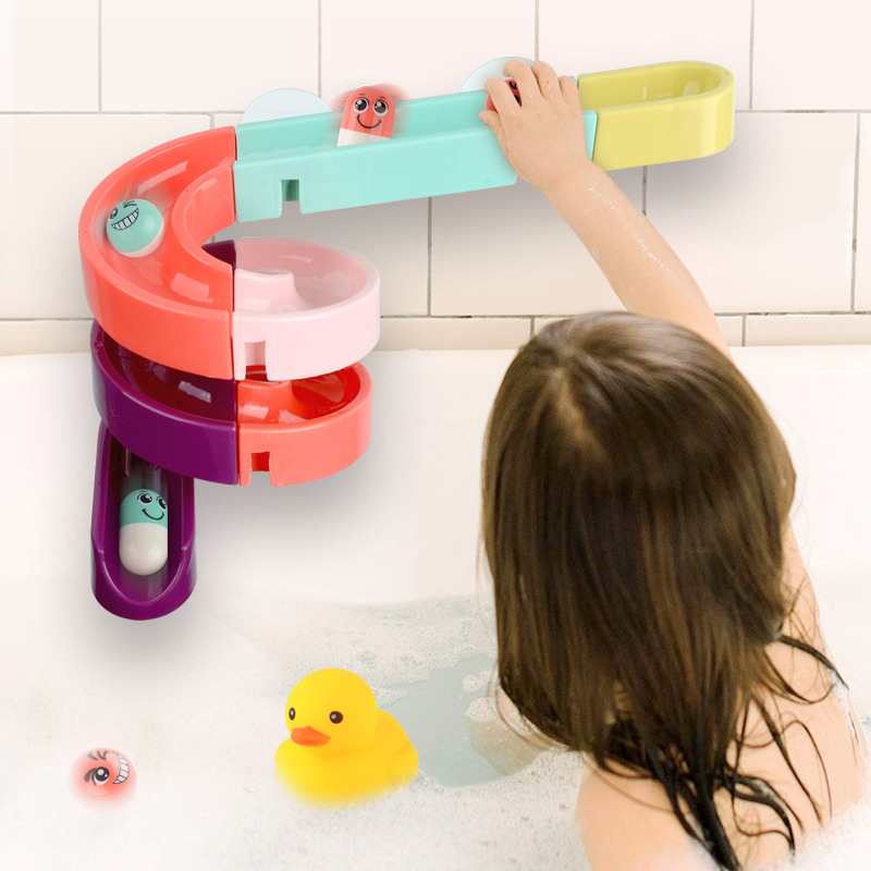 2020 Baby Bath Toys DIY Assembling Track Slide Suction Cup Orbits