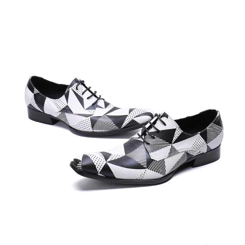

Handmade Genuine Leather Mens Dress Shoes Business Mens Casual Flats Fashion Colors Printed Classic Shoes Men Lace Up Zapatos 47, As pic