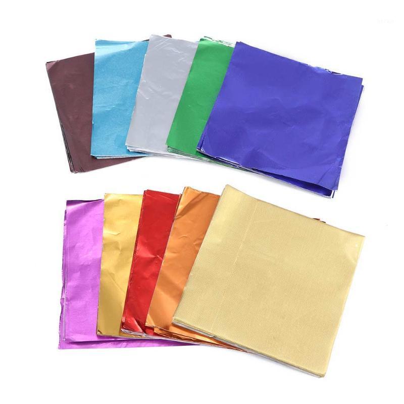 

100Pcs Color Tin Foil And Joyful DIY Baking Chocolate Aluminum Candy Foil Packaging Christmas Party Favor Gift Decor1