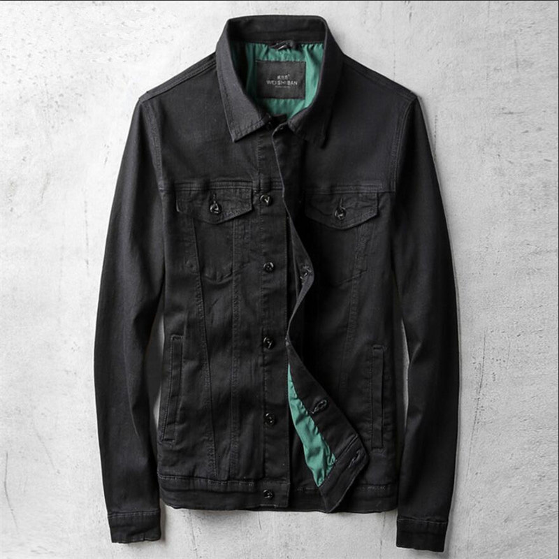 

2021 New Fashion Design Jeans Vintage Man Denim Thin Spring Suit Sleeve Jacket Fitting Men's Most Size M-4xl A5421 BPN0, Black