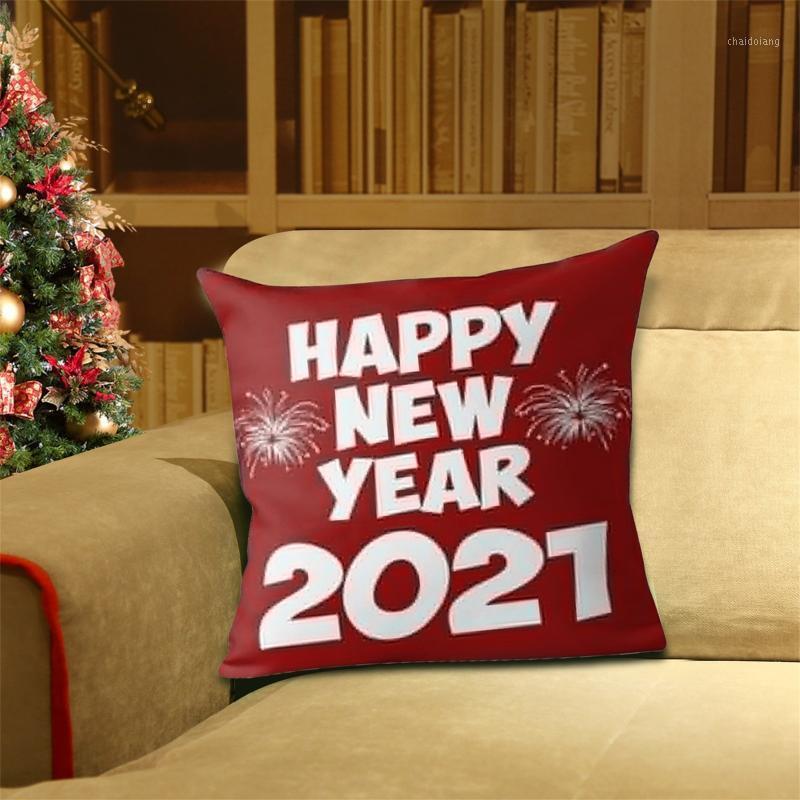 

Christmas Decorations Pillow Case Happy New Year 2021 Pillow Cases Capa De Almofada Home Decoration Square Cushions Cojines1