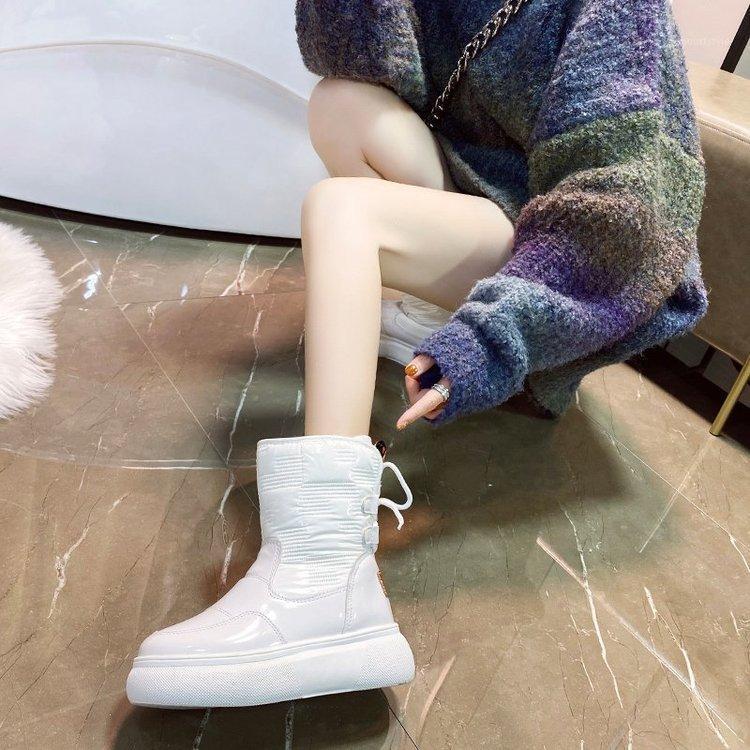 

Europe and the United States 2021 winter boots short barrel flat bottom1