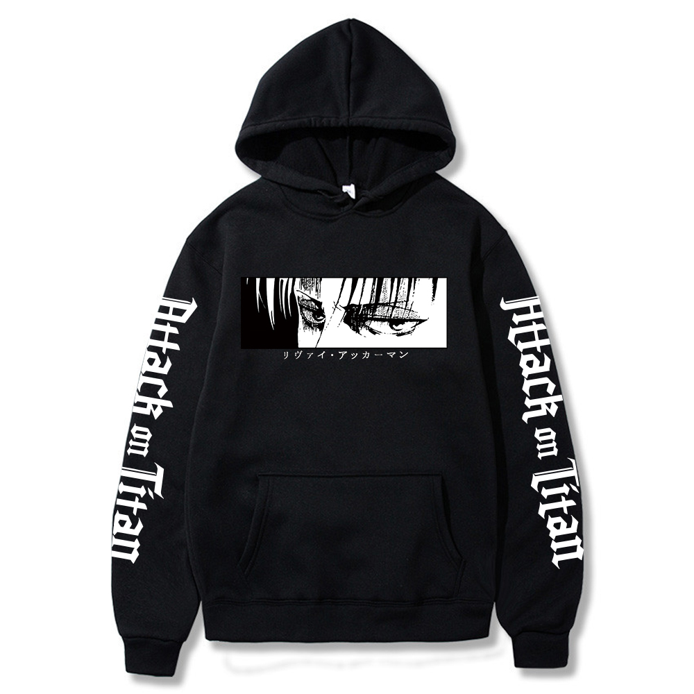 

Anime Attack on Titan Eyes Printed Men/women Hoodie Long Sleeve Sweatshirt Hoodies Tops Unisex Y0104, Black
