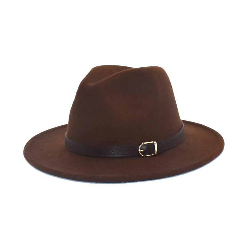 

Wide Brim Hats Fashion Men's Fedora Ladies Jazz Winter Black Wool Blended Frederick F103