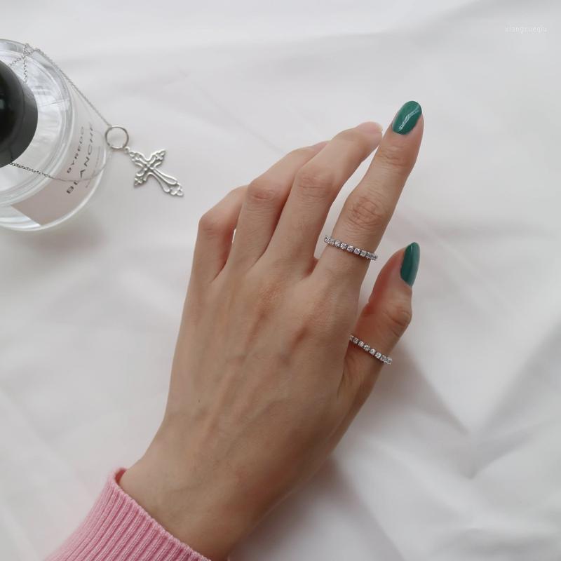 

Cluster Rings 1pc Sparking Lady's Authentic S925 Sterling Silver Fine Jewelry Prong Zirconia + Tennis Ring For Wedding Engagement J355, Golden;silver