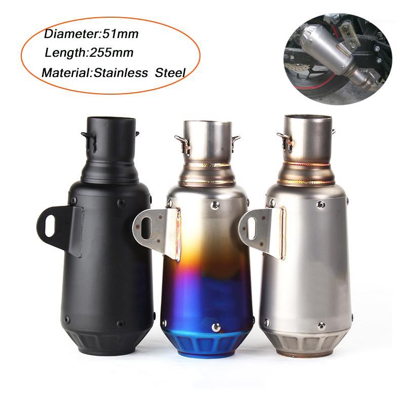 

51MM Header Tail Exhaust Muffler Pipe Removable DB Killer Refit Motorcycle Baffler System 255mm Length1