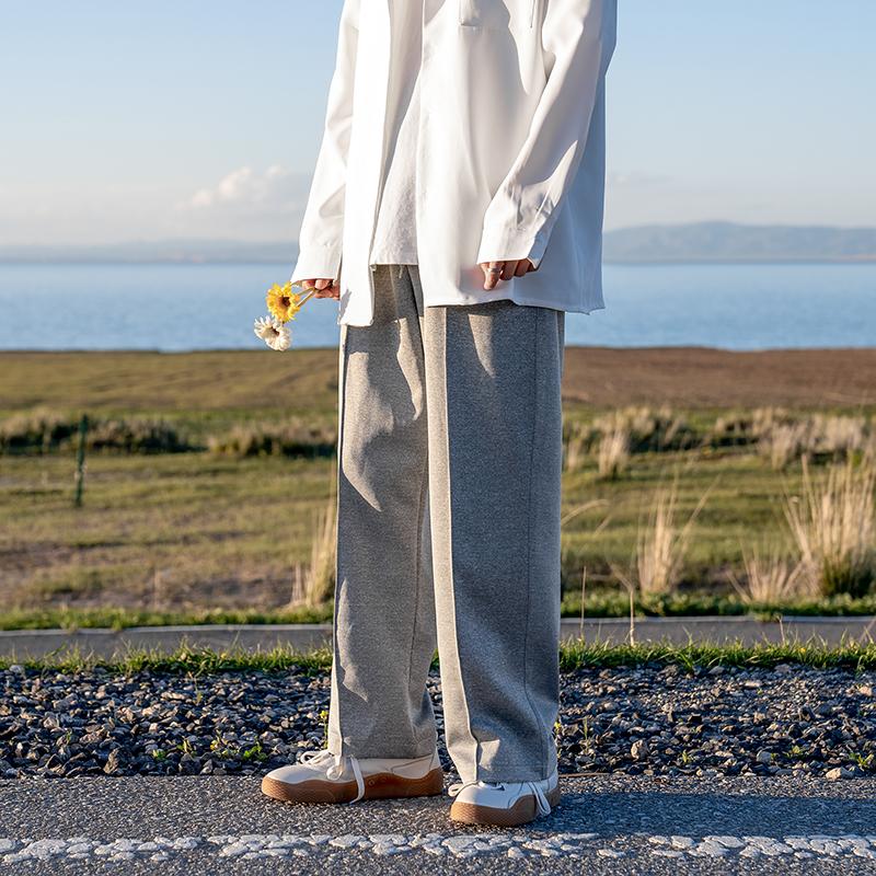 

New Plus Size Men 5XL 4XL 3XL Wide Leg Pants Summer Casual Pants Big Size Summer Trousers Plain Color Straight Light Gray XXXXXL, Light leg pants mens