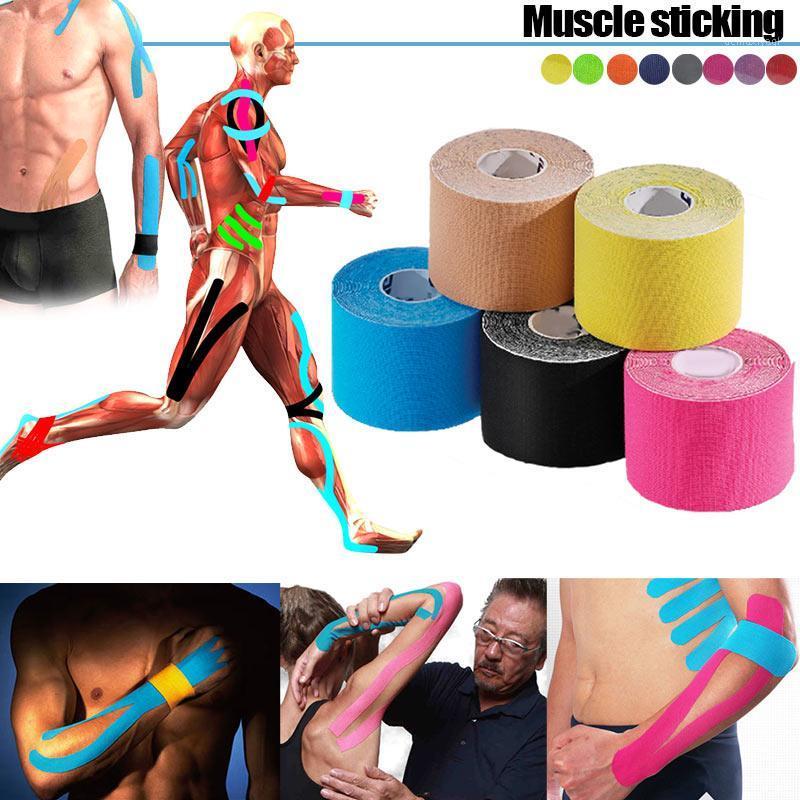 

Multifunction 5M Waterproof Sports Elastic Kinesiology Tape Roll Physio Muscle Strain Care Bandage Support Tool B2Cshop1, Red