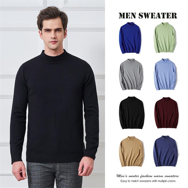 

Autumn Winter Korean 30% Wool Turtleneck Sweater Men' Fashion Solid Color Slim Fit Pullover Man Black Knitted Sweaters Truien