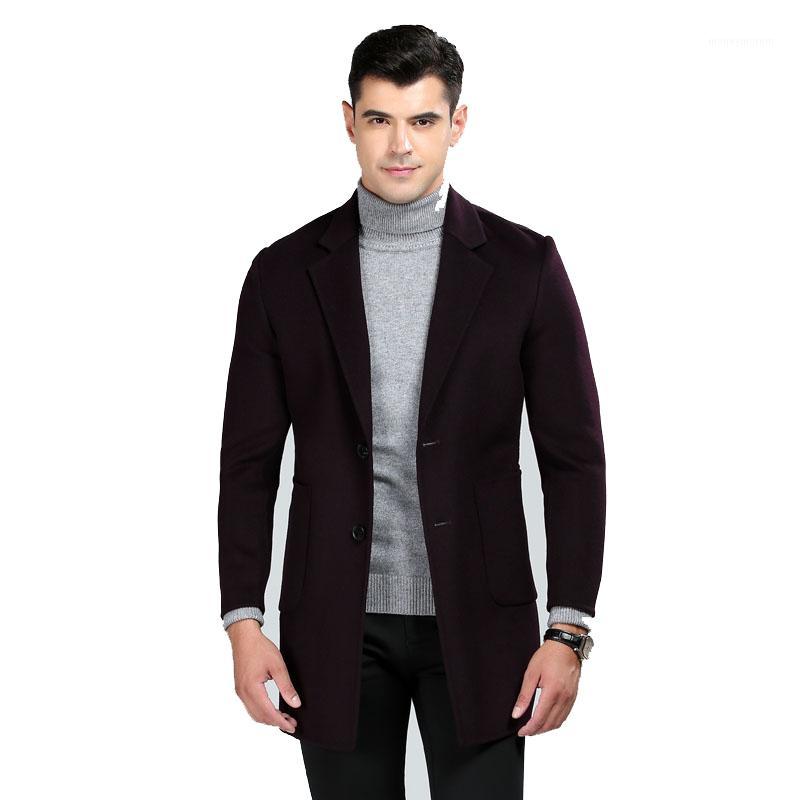 

Men Outwear Slim Stylish Trench Coat Winter Long Jacket Breasted Overcoat Woolen Coat1, Blue