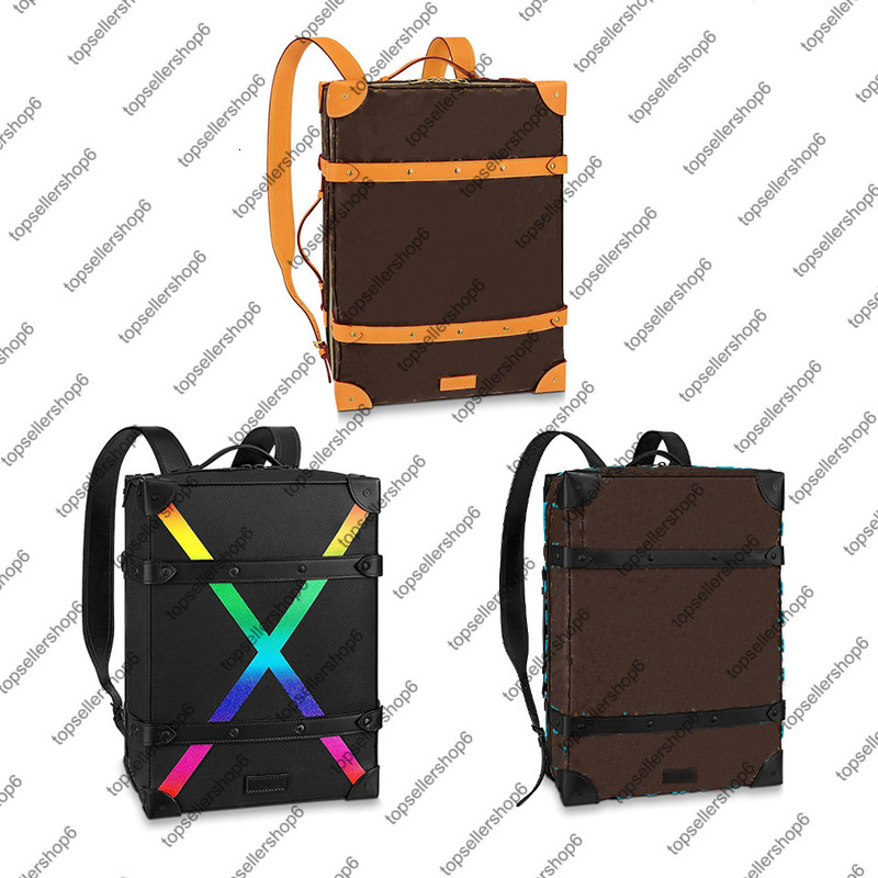 

M44749 M45077 M30337 SOFT TRUNK BACKPACK MM PM genuine calf leather canvas rainbow X men women Luggage top handles satchel purse tote bag, 1 m44749 letter flower