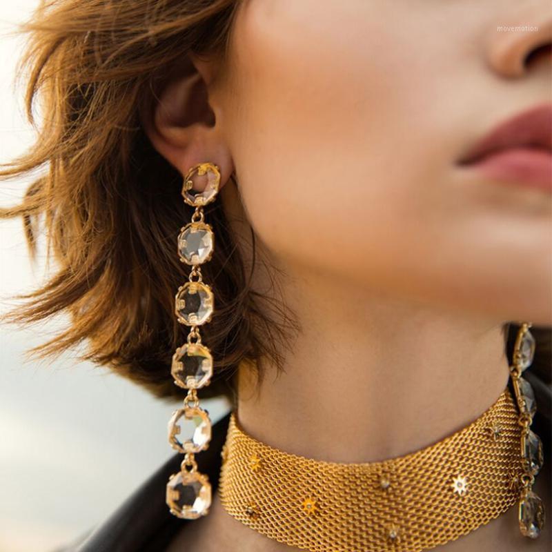 

Women's Crystal Long Drop Earrings exaggerated personality all-match Punk style earrings Modern Popular Fashion jewelry1