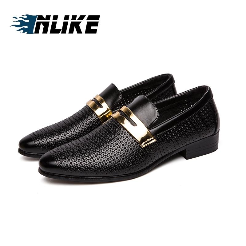 

Men Formal Wedding Shoes Big Size Luxury Men Business Dress Shoes Loafers Pointy Patent Leather, Black