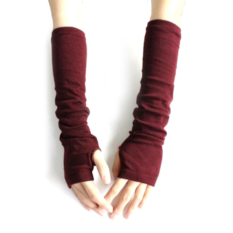 

Autumn Winter Fashion Knitted Fingerless Gloves for Women Men Wrist Arm Gloves Crochet Half finger Long Stretchy Warm Mittens