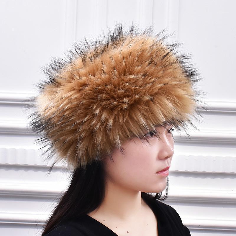 

Women Faux Fur Hat Winter Warm Fur Beanies Hat Fashion Female Bomber Caps1, White