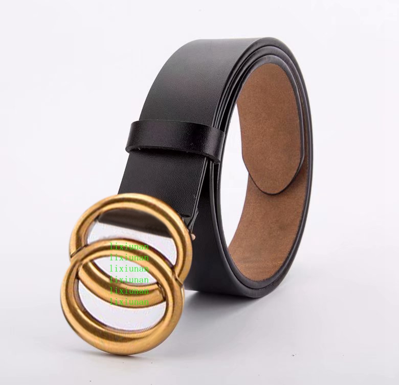 

Fashion luxury belt European designer letter buckle belt 3.8 cm wide men and women cattle leather belt classic no box, Black;brown