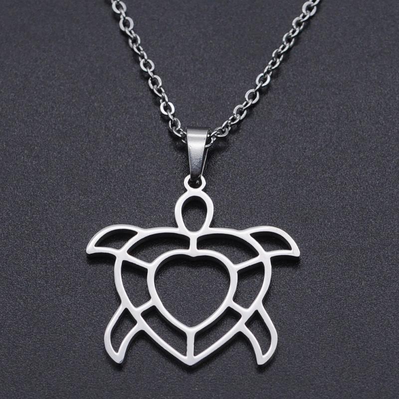 

Turtle Stainless Steel Charm Necklace for Women Dropshipping Accept OEM Order Dainty Steel Necklaces Wholesale