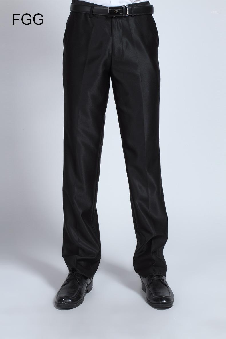 

Bride Groom Wedding Shiny Black Pants For Men Fashion Brand Business Suit Pants Party Prom Formal Trousers Pantalones Negros1