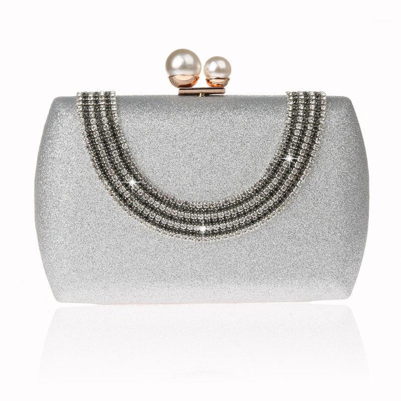 

New Silver Women's bag Shoulder Bag Bridal Wedding Evening Clutch handbag Party Purse Makeup 1871-2-A1, Black