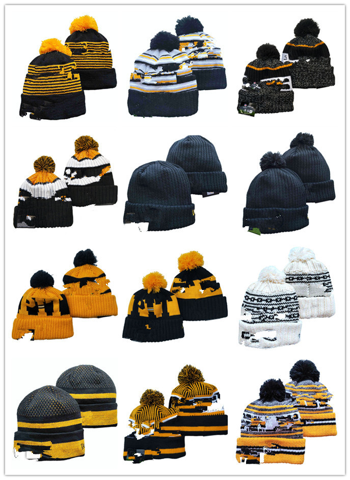 

PittsburghSteelersFootball Hat Cap Winter Cashmere Sports Caps Hats Beanies