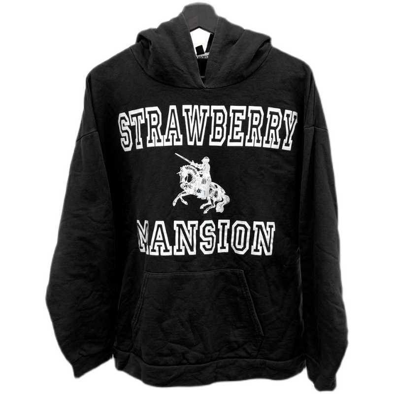 

Men's Hoodies Fla unwanted strawberry Manson Virgil matching Hoodie loose sweater Pullover178, Black