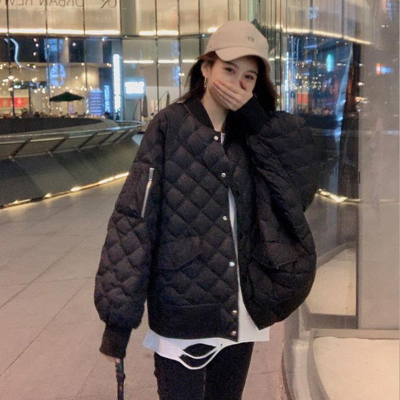 

Plus Size Female Coat Winter 2021 Cotton Jacket K28v, Black