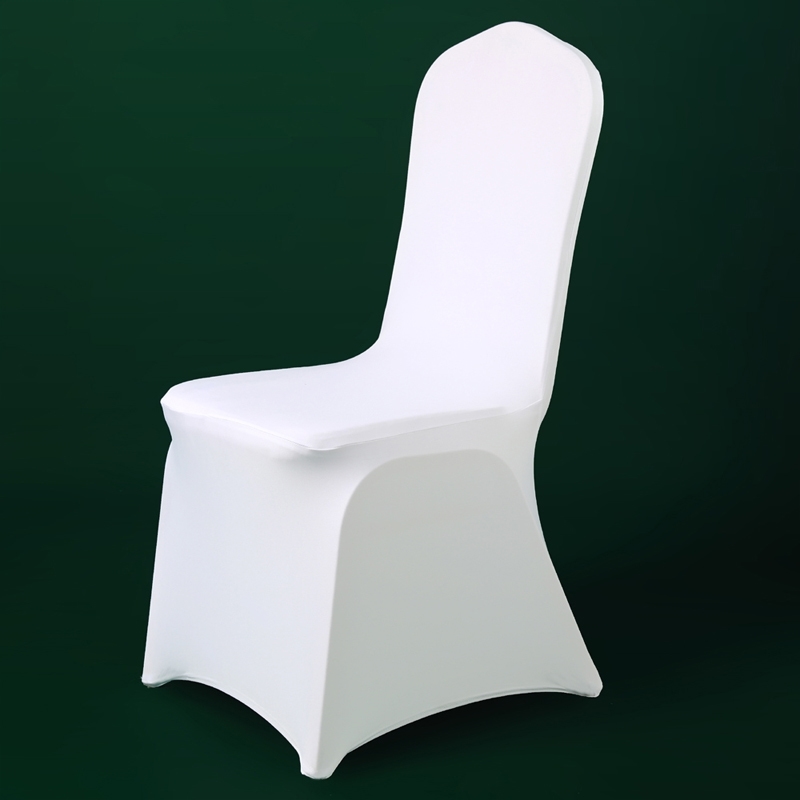 

100PCS Universal Polyester Spandex White Chair Cover Wedding Party Banquet Hotel Dinning Celebration Ceremony Decor Chair Cover Y200104