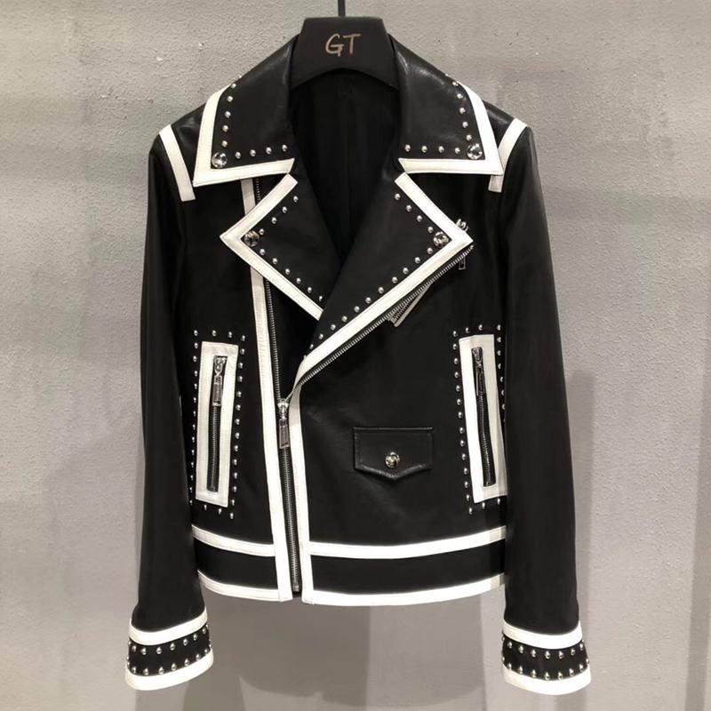 

2020 autumn winter fashion real genuine leather jacket women black natural sheepskin coat moto biker basic jackets