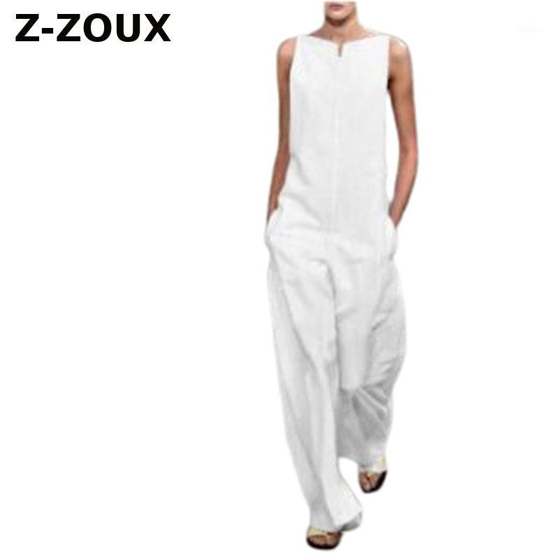 

Z-ZOUX Women Jumpsuit Loose Sleeveless White Long Jumpsuit Loose Leisure Rompers Womens Plus Size Women Rompers Summer1, Black